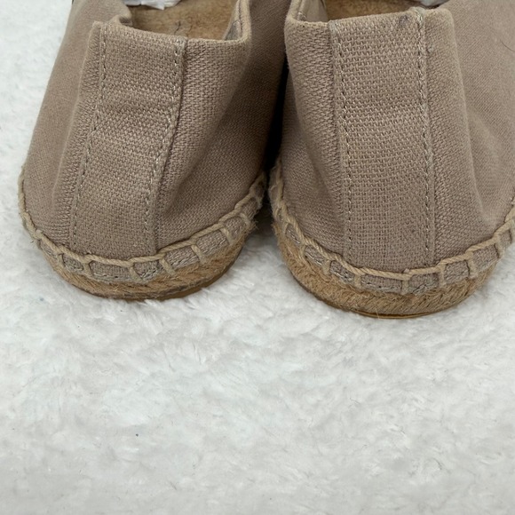 Tory Burch Weston Canvas and Leather Espadrille Flats Beige Black Women Size 9.5 - Picture 4 of 10